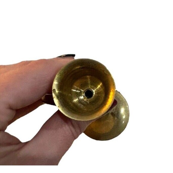 Vintage Brass Trumpet Bugle Horn Candle Holder With Christmas Greenery Taiwan - Picture 4 of 7
